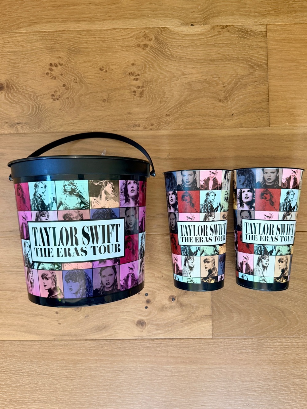 Taylor Swift Eras Tour AMC Exclusive Popcorn Bucket with 2 Cups Set EUC